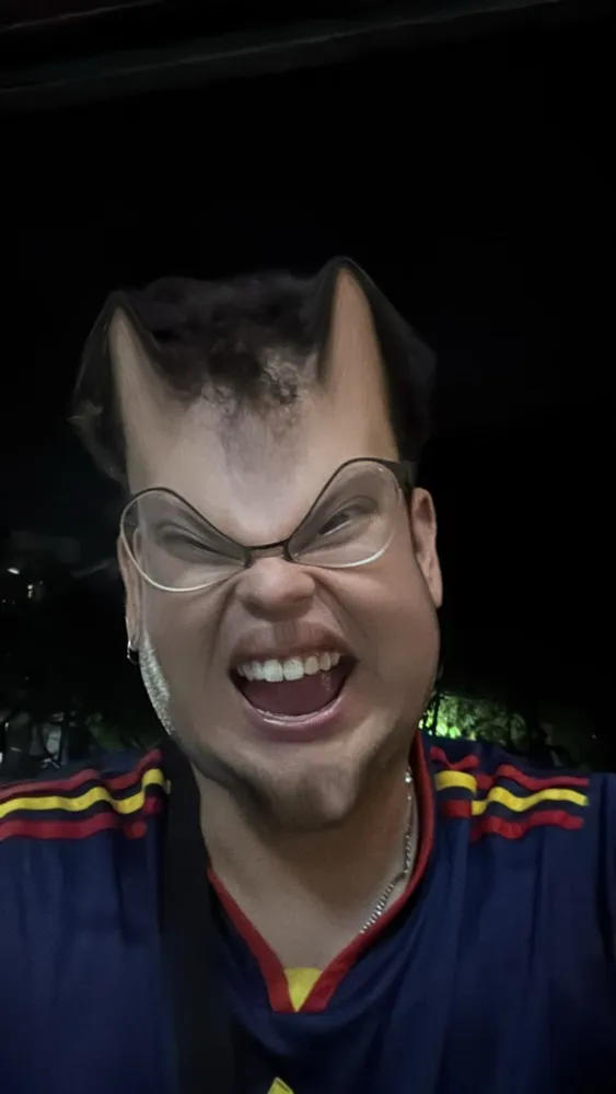 A playful portrait with a funny face filter