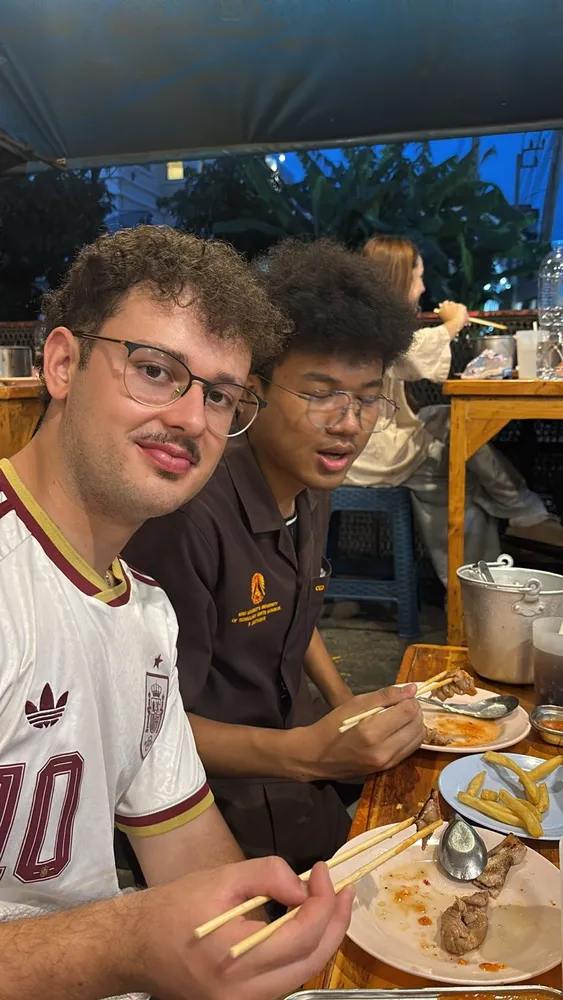 Friends sharing a meal together